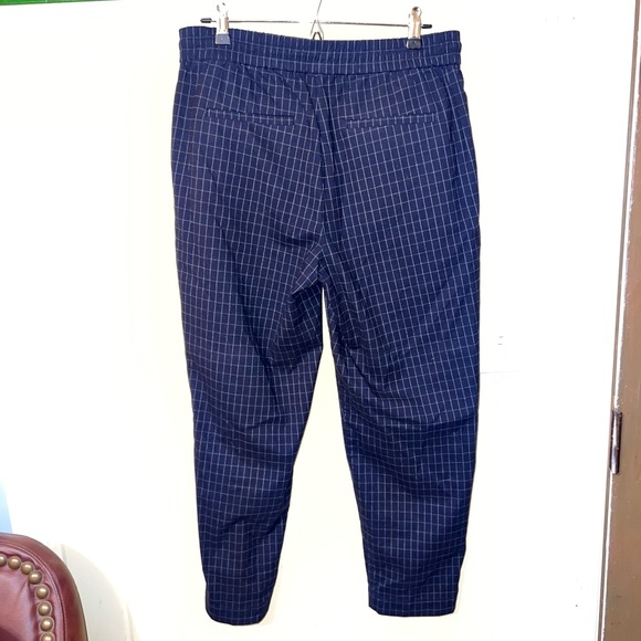 Loft Comfort Navy Blue Checkered Elastic Waistband Drawstring Pants - Picture 3 of 11